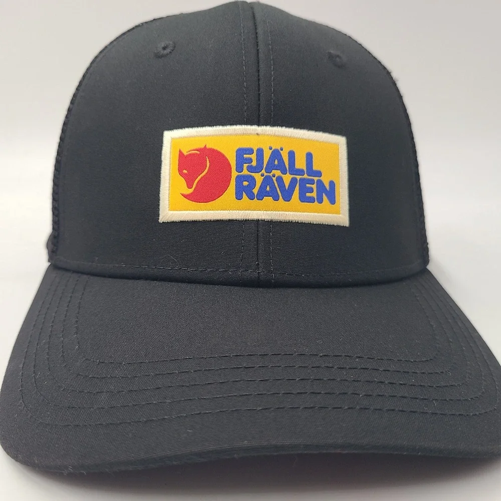 Fjallraven Hat Snapback L-XL Trucker Mesh Black Fox Logo Outdoor Equipment Men - Picture 2 of 11